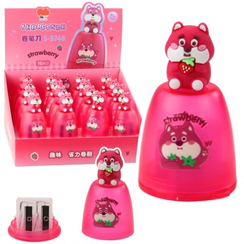 Strugaczka Temperówka Do Grubych i Cienkich Kredek Z Pojemnikiem Różowa LEAN