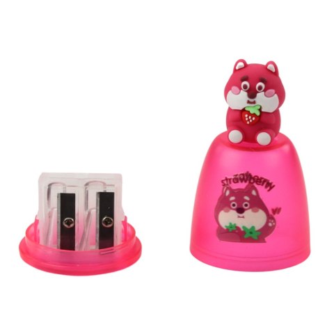 Strugaczka Temperówka Do Grubych i Cienkich Kredek Z Pojemnikiem Różowa LEAN