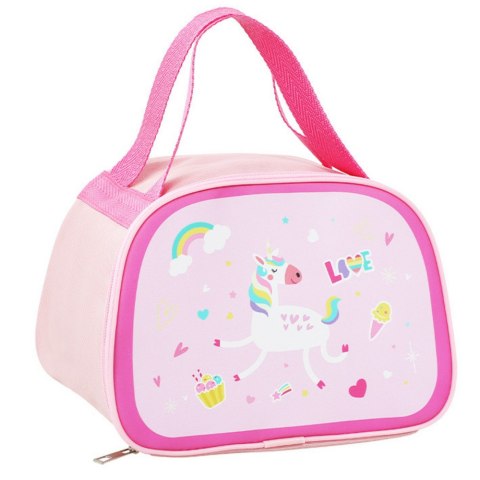 Torba Termiczna Izolacyjna Śniadaniowa Lunch Bag Różowa Jednorożec 23cm LEAN