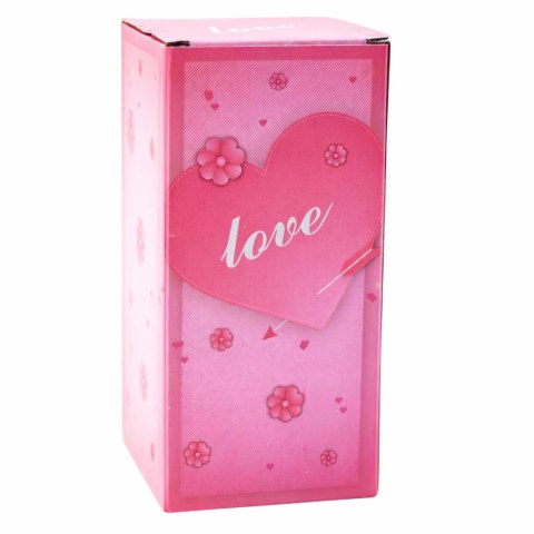 Wieczna Róża w Kopule z Oświetleniem LED Czerwona z Serduszkiem 18,5x8cm LEAN