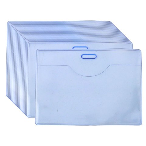 Zestaw Etui Na Identyfikator Elastyczne Przeźroczyste Niebieskie 20szt. LEAN