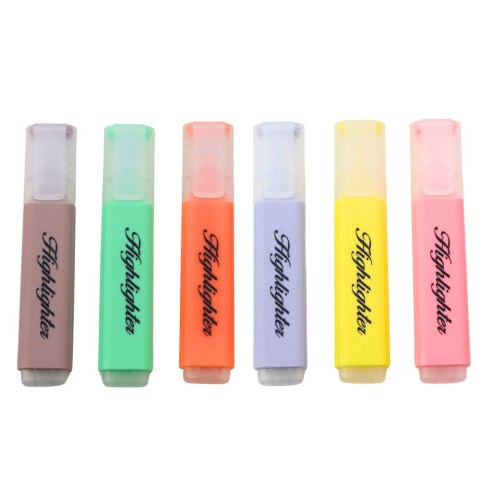 Zestaw Zakreślaczy Pisaki Do Notatek Pastelowe Kolory 6szt LEAN