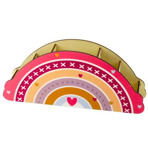 Drewniany Organizer Na Biurko Dla Dzieci Tęcza Różowy LEAN
