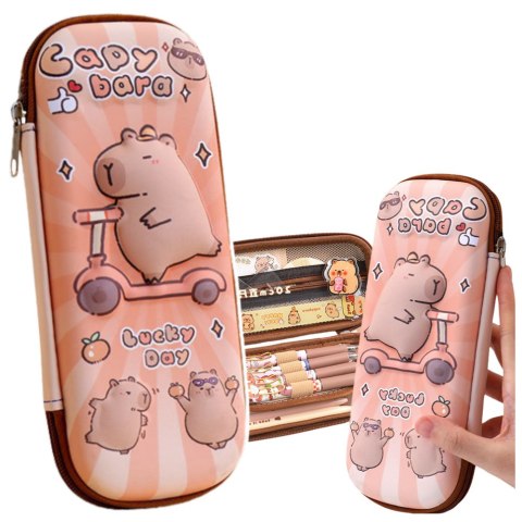 Piórnik Przybornik Szkolny Kapibara Na Hulajnodze 23cm LEAN