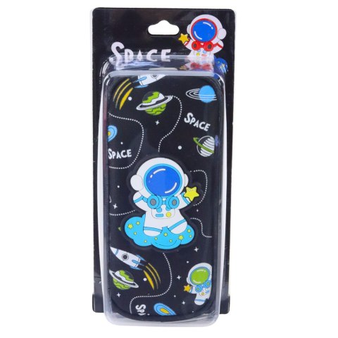 Piórnik Szkolny Kosmos Kosmonauta Dwie Kieszenie Czarny LEAN