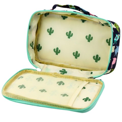 Piórnik Szkolny Organizer Kosmetyczka Dodatkowa Kieszonka Granatowy 22,5cm LEAN