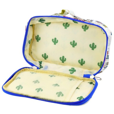 Piórnik Szkolny Organizer Kosmetyczka Kieszonka Sowy Biały 22,5cm LEAN