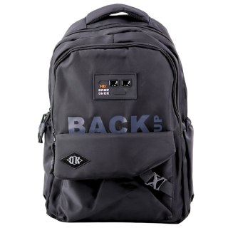 Plecak Miejski Szkolny 6 Kieszeni Back Up Czarny 23L 46cm LEAN
