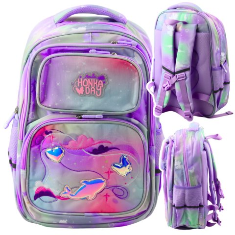 Plecak Szkolny Pas Piersiowy Pastelowy Kolorowy 20L LEAN