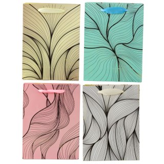 Torba Prezentowa Falisty Złoty Wzór Mix Kolor 23 x 18 x 10 cm LEAN