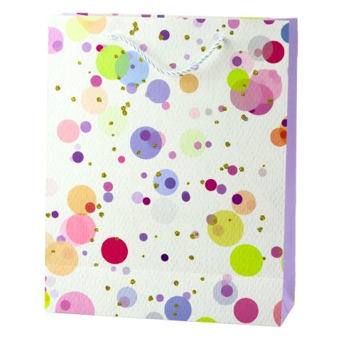 Torba Prezentowa Kropki Akwarelowe Pastelowe 32 × 26 × 10 cm LEAN