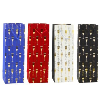 Torba Prezentowa Na Butelkę Motyw Kieliszków 36 x 12 x 10 cm LEAN