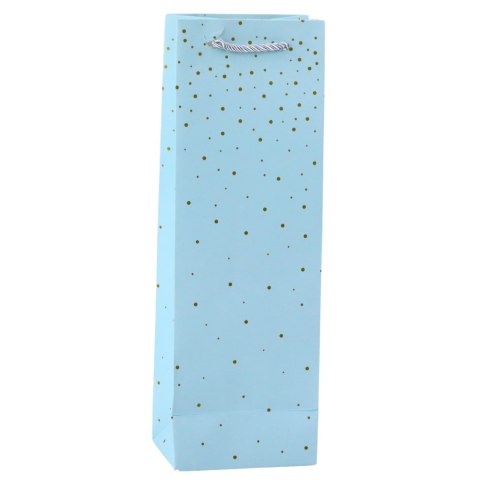 Torba Prezentowa Na Wino Butelkę Papierowa Złote Kropki 35 x 12 x 9 cm LEAN