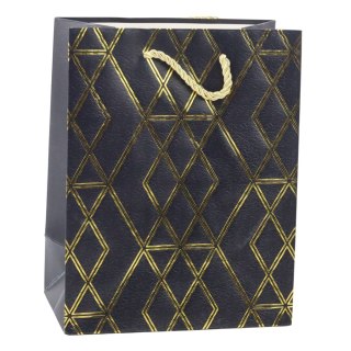 Torba Prezentowa Papierowa Elegancka Złote Wzory 23 x 18 x 10,5 cm LEAN