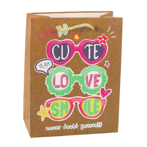 Torba Prezentowa Papierowa Kolorowe Motywy 23 x 18 x 10,5 cm LEAN