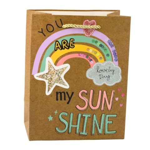 Torba Prezentowa Papierowa Kolorowe Motywy 23 x 18 x 10,5 cm LEAN