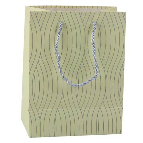 Torba Prezentowa Papierowa Srebrne Linie Faliste 23 x 18 x 10,5 cm LEAN