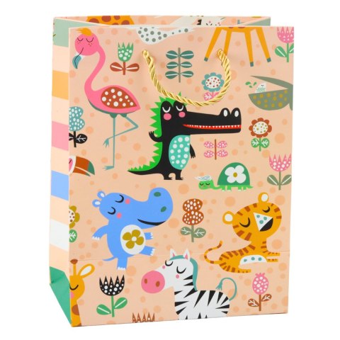 Torba Prezentowa Papierowa Zwierzęta Safari 23 x 18 x 10,5 cm LEAN