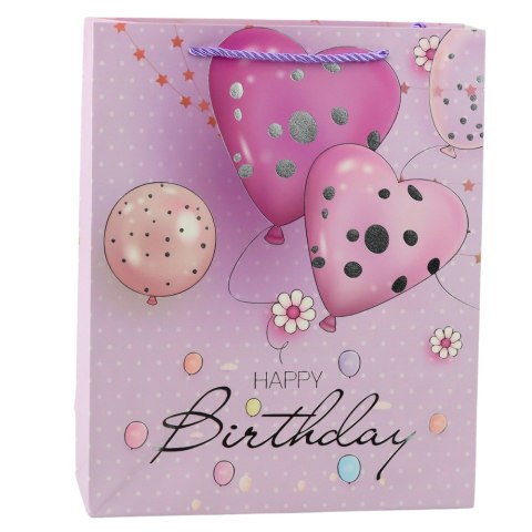 Torba Prezentowa Urodzinowa Balony Happy Birthday 32 x 26 x 12 cm LEAN