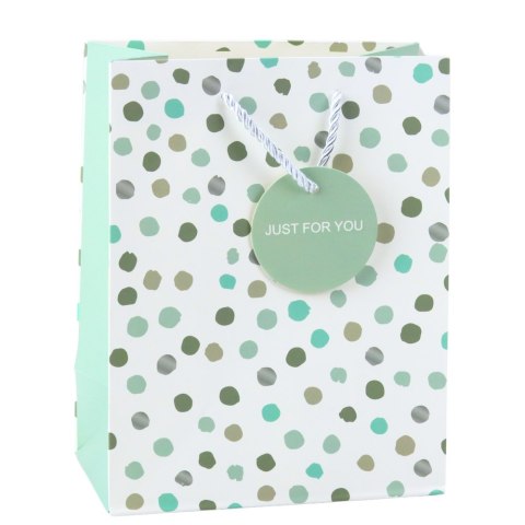 Torba Prezentowa Z Kropkami Napis Just For You 23 x 18 x 10,5 cm LEAN