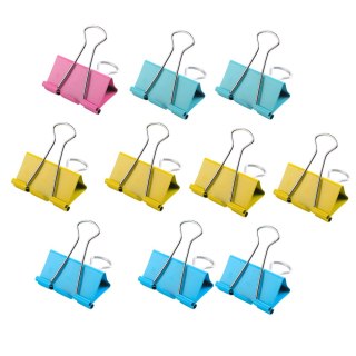 Zestaw Klipsów Spinaczy Biurowych Do Papieru Kolorowe 10szt 19mm LEAN