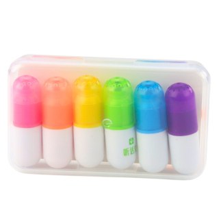 Zestaw Mini Zakreślacze W Etui Intensywne Kolory 6szt LEAN