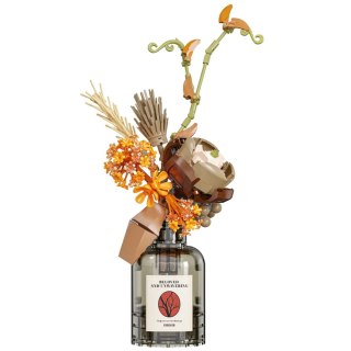 Klocki Konstrukcyjne Jesienny Bukiet Kwiatów W Wazonie Beżowo-Brązowy 362el LEAN Toys