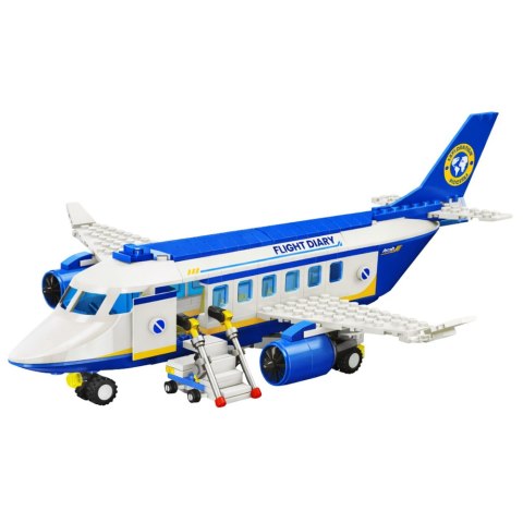 Klocki Konstrukcyjne Samolot Pasażerski Robot 2w1 Światła 417 el. LEAN Toys