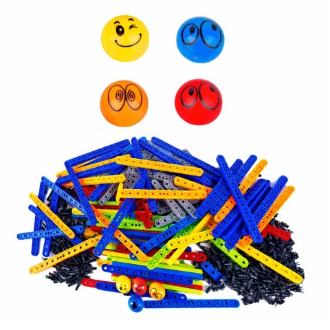 Klocki Tęczowa Plansza Tor Kulkowy Zjeżdżalnia Gra Łapanie Kulek 477 el. LEAN Toys