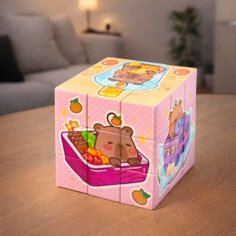 Kostka Układanka Logiczna Kapibara Edukacyjna Kolorowa 6x6 cm LEAN TOYS