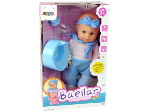 Lalka Piżama 30 cm Niebieska Butelka Nocnik Pije LEAN Toys