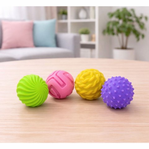 Magnetyczne Silikonowe Piłki Antystresowe W Etui Kolorowe 2,5 cm 4 el. LEAN TOYS