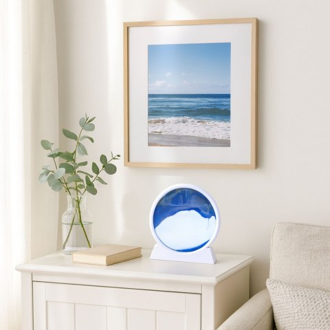 Obraz 3D Ruchomy Piasek Niebieski Dekoracja 360° Biały LEAN