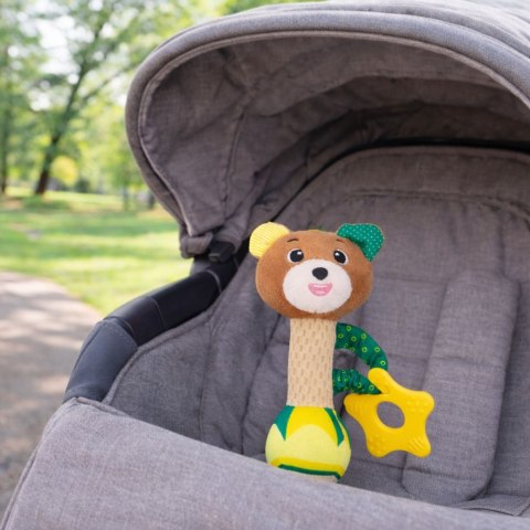 Pluszowa Grzechotka Miś Z Gryzakiem i Piszczałką Dla Niemowląt LEAN TOYS