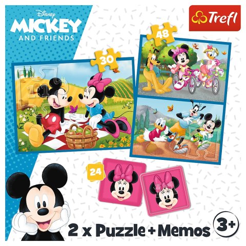 Puzzle + MEMOS - 2w1 (30,48) - Poznaj bohaterów Disney - Myszka Miki - Trefl 93344 Trefl Puzzle
