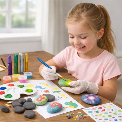 Zestaw Kreatywny DIY Malowanie Kamieni Świecących Dla Dzieci LEAN Toys