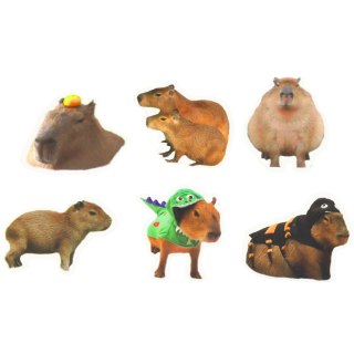 Zestaw Naklejki Kapibara Papierowe Prawdziwe Wizerunki 50 szt. LEAN