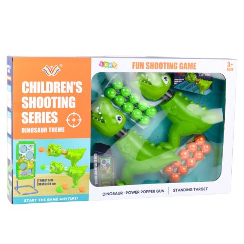 Zestaw Strzelecki Gra Rzut Do Celu Tarcza Pistolet Dinozaury LEAN Toys