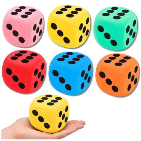 Duża Kość Piankowa Do Gry Zabawy Edukacyjna Mix 8 cm LEAN Toys