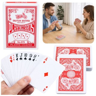 Klasyczne Karty Do Gry Plastikowa Powłoka Talia Czerwone LEAN TOYS