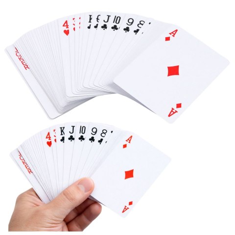 Klasyczne Karty Do Gry Plastikowa Powłoka Talia Czerwone LEAN TOYS