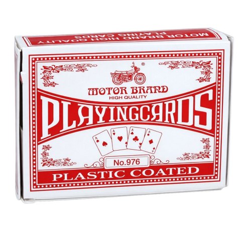 Klasyczne Karty Do Gry Plastikowa Powłoka Talia Czerwone LEAN TOYS