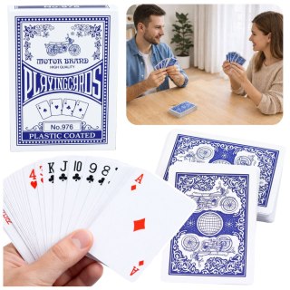 Klasyczne Karty Do Gry Plastikowa Powłoka Talia Niebieskie LEAN TOYS