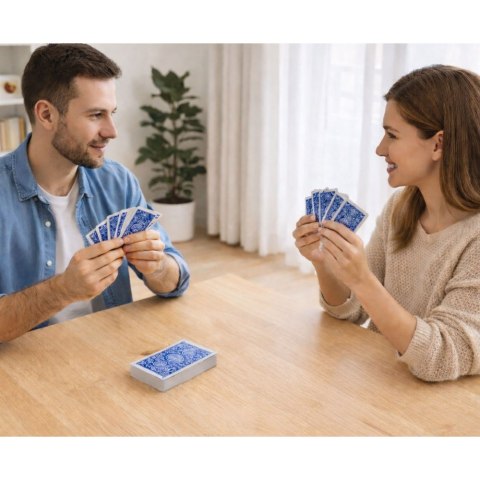 Klasyczne Karty Do Gry Plastikowa Powłoka Talia Niebieskie LEAN TOYS