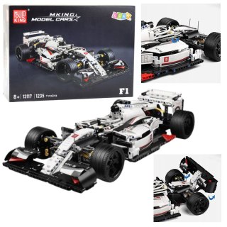 Klocki Konstrukcyjne Samochód Wyścigowy F1 Biało-Czerwony 1235 el. LEAN Toys