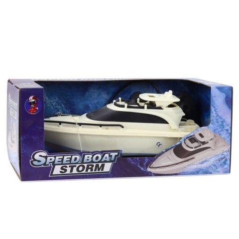 Łódź Motorowa Zdalnie Sterowana RC Na Baterie Czarno-Biała LEAN Toys