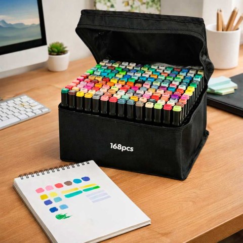 Markery dwustronne alkoholowe w etui 168 sztuk Kik Sp. z o. o. Sp. k.