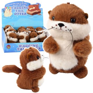 Pluszowa Wydra z Kręcącym Ogonkiem Dźwięki Piszczenia Brelok 12,5 cm LEAN Toys