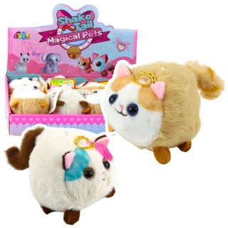 Pluszowy Kotek Maskotka Z Kręcącym Ogonkiem Brązowo-Biały LEAN Toys