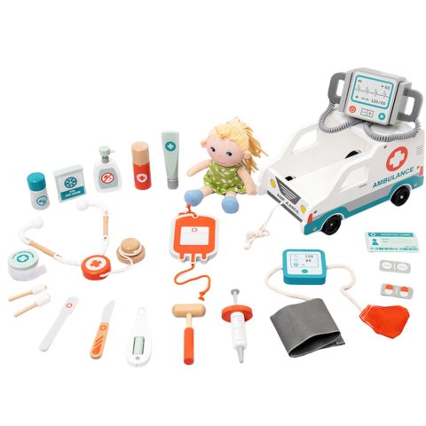 Zestaw Ratunkowy Dla Małego Ratownika Akcesoria Drewno 22El LEAN Toys